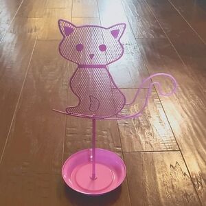 Pink, cat, earring holder